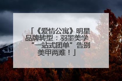 《爱情公寓》明星品牌转型：羽墨美学“一站式团单”告别美甲两难！