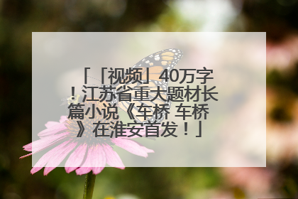 「视频」40万字！江苏省重大题材长篇小说《车桥 车桥》在淮安首发！