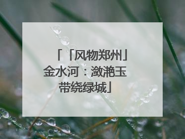 「风物郑州」金水河：潋滟玉带绕绿城