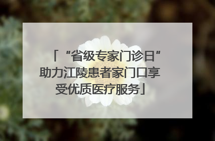 “省级专家门诊日”助力江陵患者家门口享受优质医疗服务