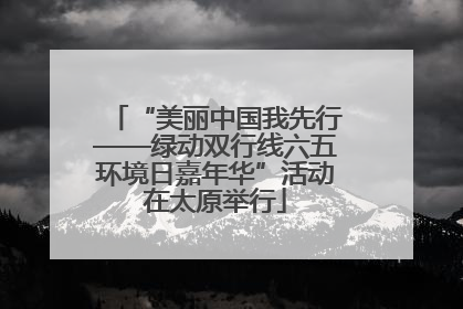 “美丽中国我先行——绿动双行线六五环境日嘉年华”活动在太原举行