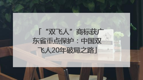 “双飞人”商标获广东省重点保护：中国双飞人20年破局之路