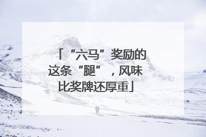 “六马”奖励的这条“腿”，风味比奖牌还厚重