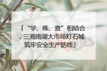 “学、练、查”相结合，三湘南湖大市场灯石城筑牢安全生产防线