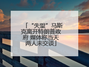 “失望”马斯克离开特朗普政府 媒体称当天两人未交谈