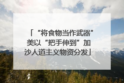 “将食物当作武器” 美以“把手伸到”加沙人道主义物资分发