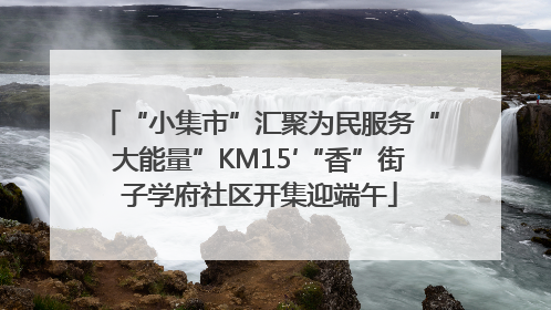 “小集市”汇聚为民服务“大能量”KM15′“香”街子学府社区开集迎端午