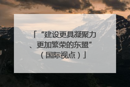 “建设更具凝聚力、更加繁荣的东盟”（国际视点）
