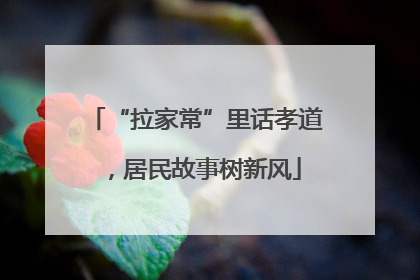 “拉家常”里话孝道，居民故事树新风