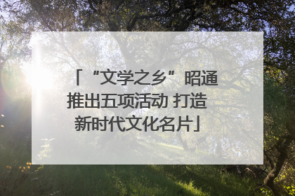 “文学之乡”昭通推出五项活动 打造新时代文化名片