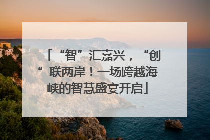 “智”汇嘉兴，“创”联两岸！一场跨越海峡的智慧盛宴开启