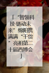 “智领科技·链动未来”绵阳携满满“干货”亮相第二十届西博会