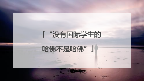 “没有国际学生的哈佛不是哈佛”
