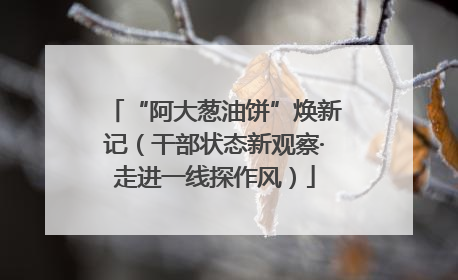 “阿大葱油饼”焕新记（干部状态新观察·走进一线探作风）