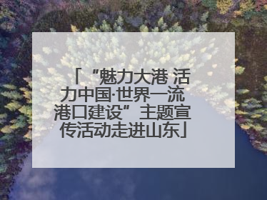 “魅力大港 活力中国·世界一流港口建设”主题宣传活动走进山东