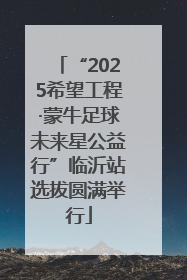 “2025希望工程·蒙牛足球未来星公益行”临沂站选拔圆满举行