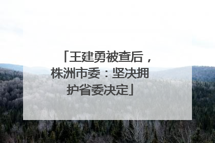 王建勇被查后，株洲市委：坚决拥护省委决定
