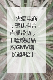火蝠电商：聚焦抖音直播带货，干噎酸奶品牌GMV增长超8倍