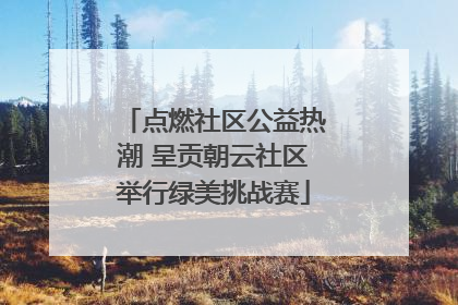 点燃社区公益热潮 呈贡朝云社区举行绿美挑战赛
