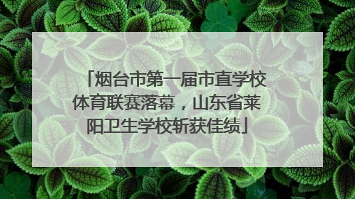 烟台市第一届市直学校体育联赛落幕，山东省莱阳卫生学校斩获佳绩