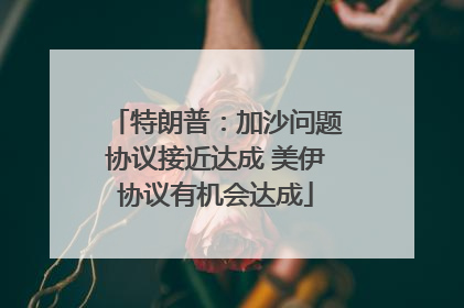 特朗普：加沙问题协议接近达成 美伊协议有机会达成