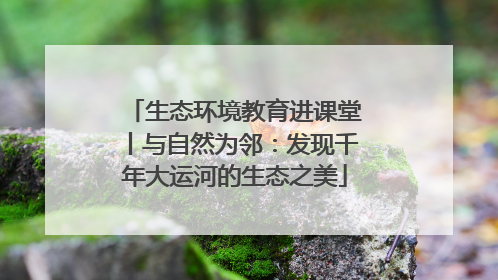 生态环境教育进课堂丨与自然为邻：发现千年大运河的生态之美