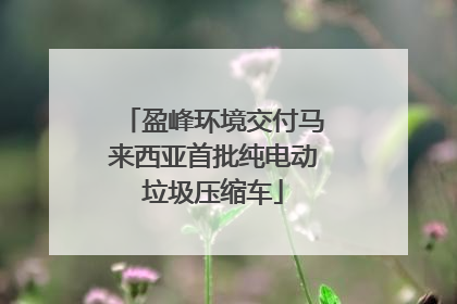 盈峰环境交付马来西亚首批纯电动垃圾压缩车