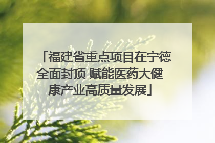 福建省重点项目在宁德全面封顶 赋能医药大健康产业高质量发展