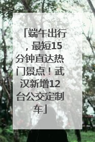 端午出行，最短15分钟直达热门景点！武汉新增12台公交定制车