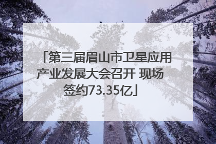 第三届眉山市卫星应用产业发展大会召开 现场签约73.35亿