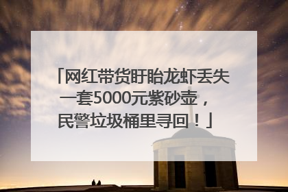 网红带货盱眙龙虾丢失一套5000元紫砂壶，民警垃圾桶里寻回！
