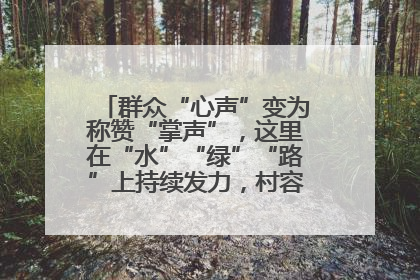 群众“心声”变为称赞“掌声”，这里在“水”“绿”“路”上持续发力，村容村貌焕然一新