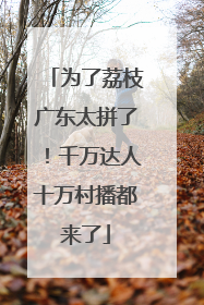 为了荔枝广东太拼了！千万达人十万村播都来了