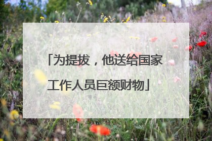 为提拔，他送给国家工作人员巨额财物