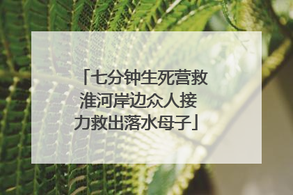 七分钟生死营救 淮河岸边众人接力救出落水母子