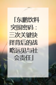 东鹏饮料突围密码：三次关键抉择背后的战略远见与社会责任