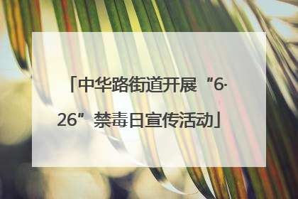 中华路街道开展“6·26”禁毒日宣传活动