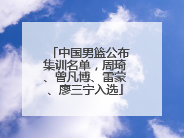 中国男篮公布集训名单，周琦、曾凡博、雷蒙、廖三宁入选