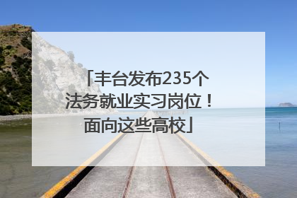 丰台发布235个法务就业实习岗位！面向这些高校