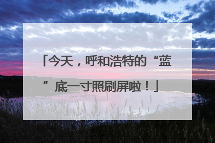 今天，呼和浩特的“蓝”底一寸照刷屏啦！