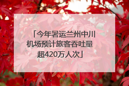 今年暑运兰州中川机场预计旅客吞吐量超420万人次