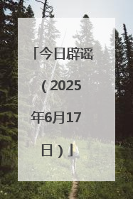 今日辟谣（2025年6月17日）