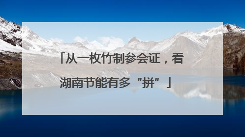 从一枚竹制参会证，看湖南节能有多“拼”