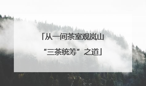 从一间茶室观岚山“三茶统筹”之道
