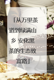 从万里茶道到绿满山乡 安化黑茶的生态致富路