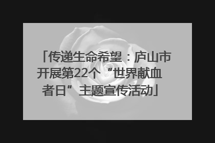 传递生命希望：庐山市开展第22个“世界献血者日”主题宣传活动