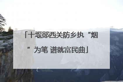 十堰郧西关防乡执“烟”为笔 谱就富民曲
