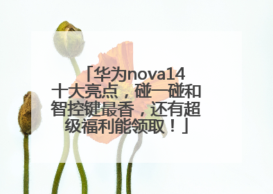 华为nova14十大亮点，碰一碰和智控键最香，还有超级福利能领取！