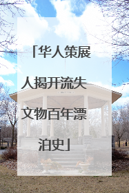 华人策展人揭开流失文物百年漂泊史