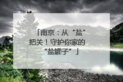 南京：从“盐”把关！守护你家的“盐罐子”
